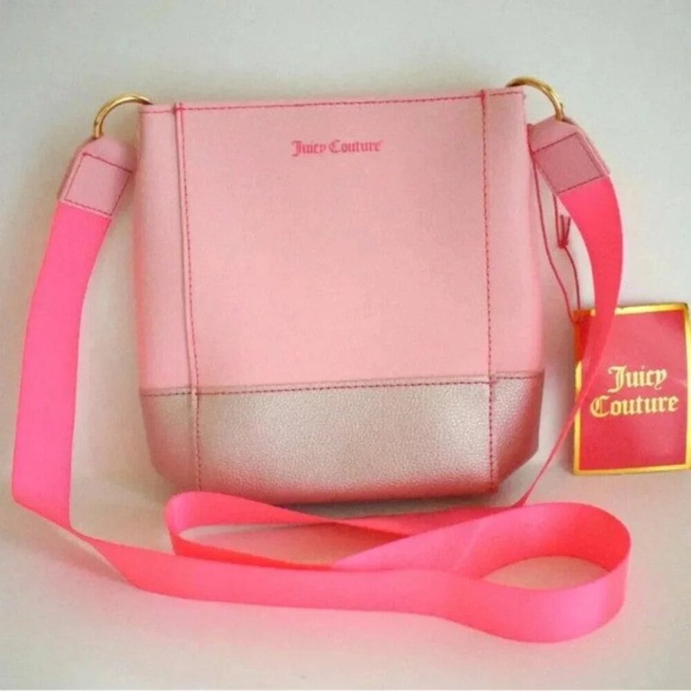 Juicy Couture Pink and Rose Gold Crossbody Bag NWT